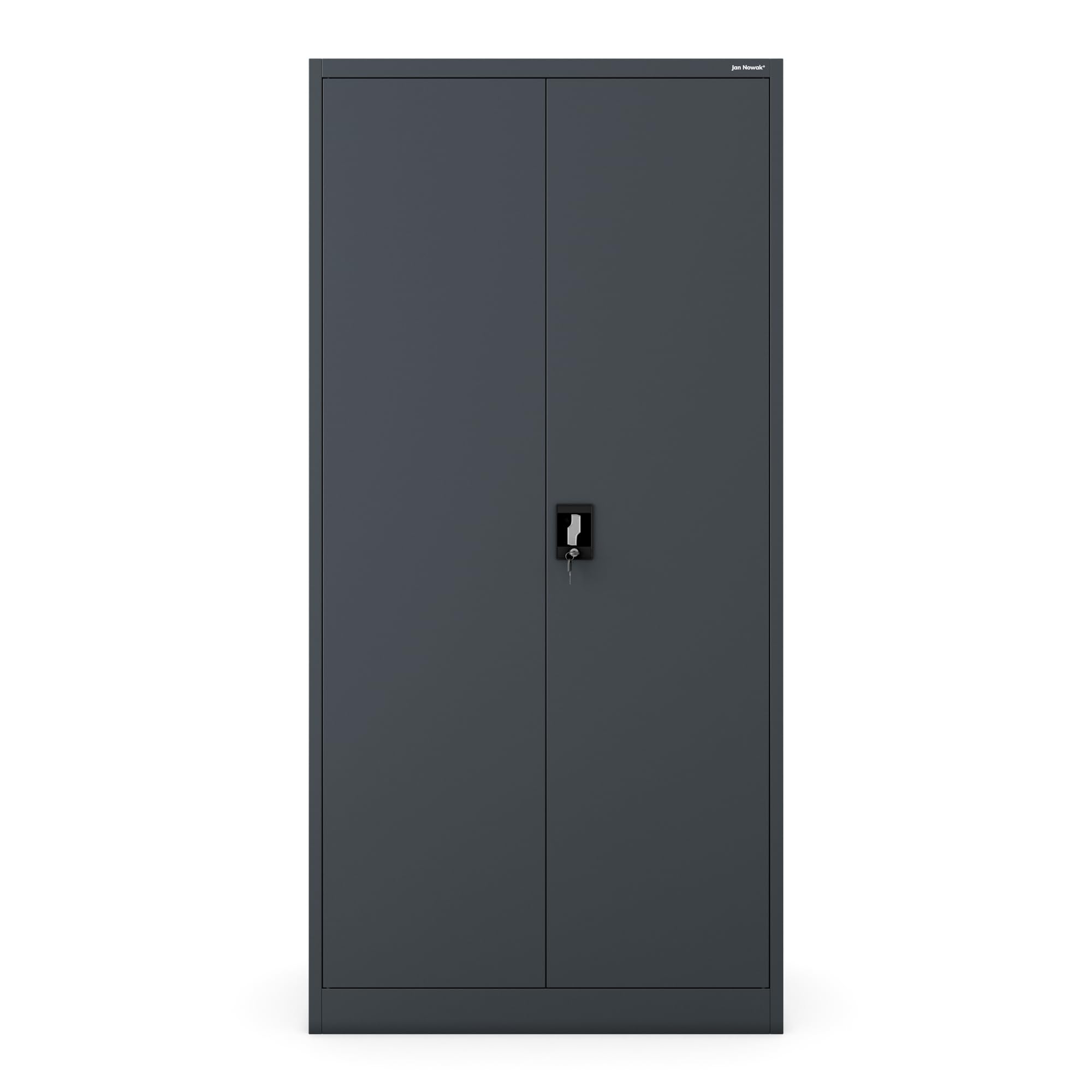 Jan Nowak Armario de Oficina Archivador Armario de Herramientas Metálico 4 Estantes con Recubrimiento de Polvo Se Puede Cerrar 185 cm x 90 cm x 40 cm