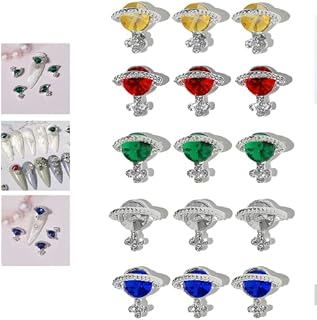 LLNSE 18 Pieces 3D Nail Art Charms Saturn Nail Stones Kit Nail Charms Decoration 3D Nail Rhinestones Nail Gems Nail Decoration DIY Crafting Jewelry Accessories