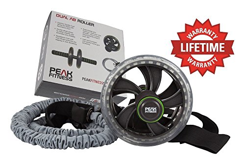 Peak Fitness Ab Roller Elastico e Cinghie per i Piedi,...