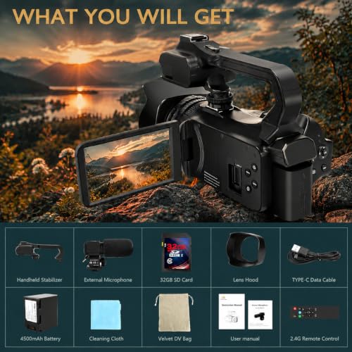 Image of Camcorder Video Camera Ultra 8K 64MP Vlogging Camera for YouTube