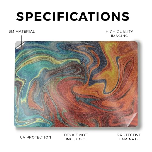 Image of Glossy Glitter Laptop Skin Compatible with Surface Laptop 7 15 inch (2024) - Lava Water - Premium 3M Vinyl Protective Wrap Decal Cover - Easy to Apply | Crafted in The USA by MightySkins
