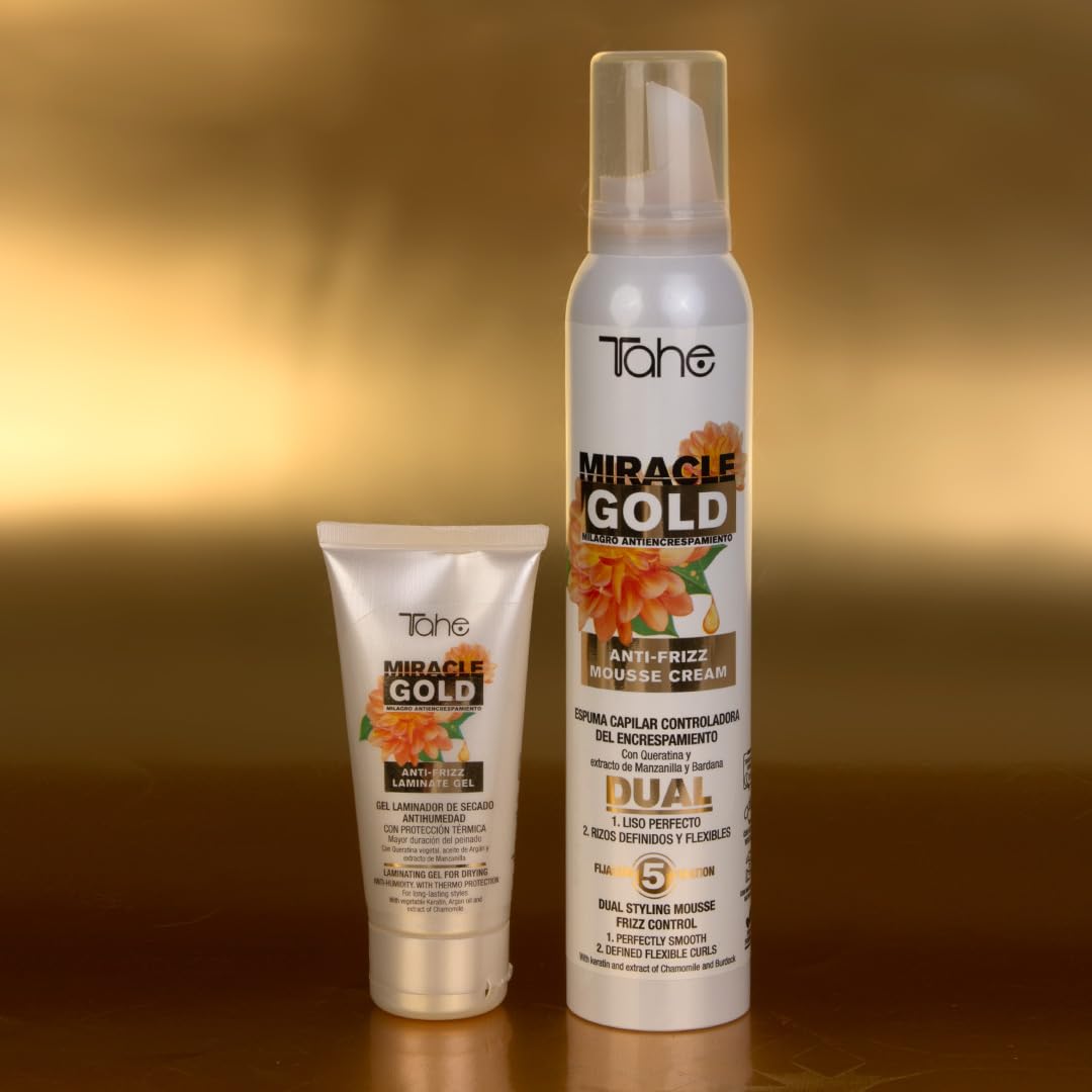 Amazon.com: Tahe Miracle Gold Dual Styling Mousse Frizz Control