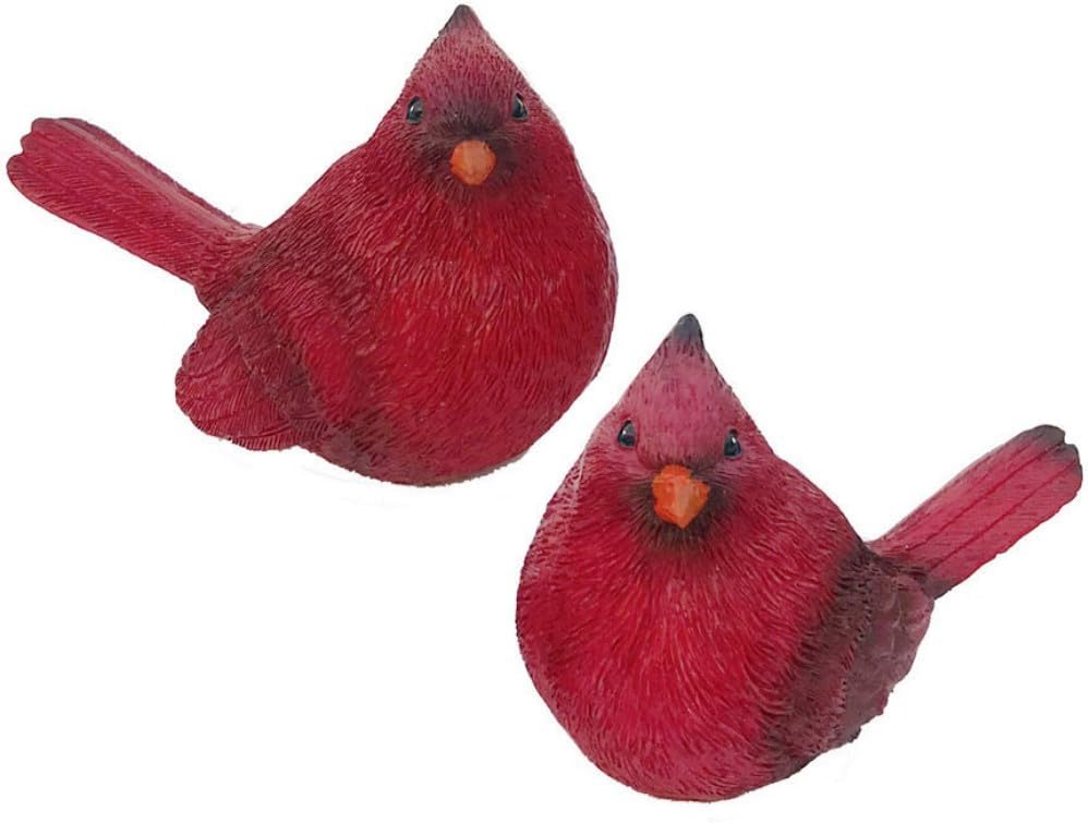 Cardinal Figurines Red Cardinal Bird Statue Figures for Home Decor and Cardinal Gifts(Set of 2)