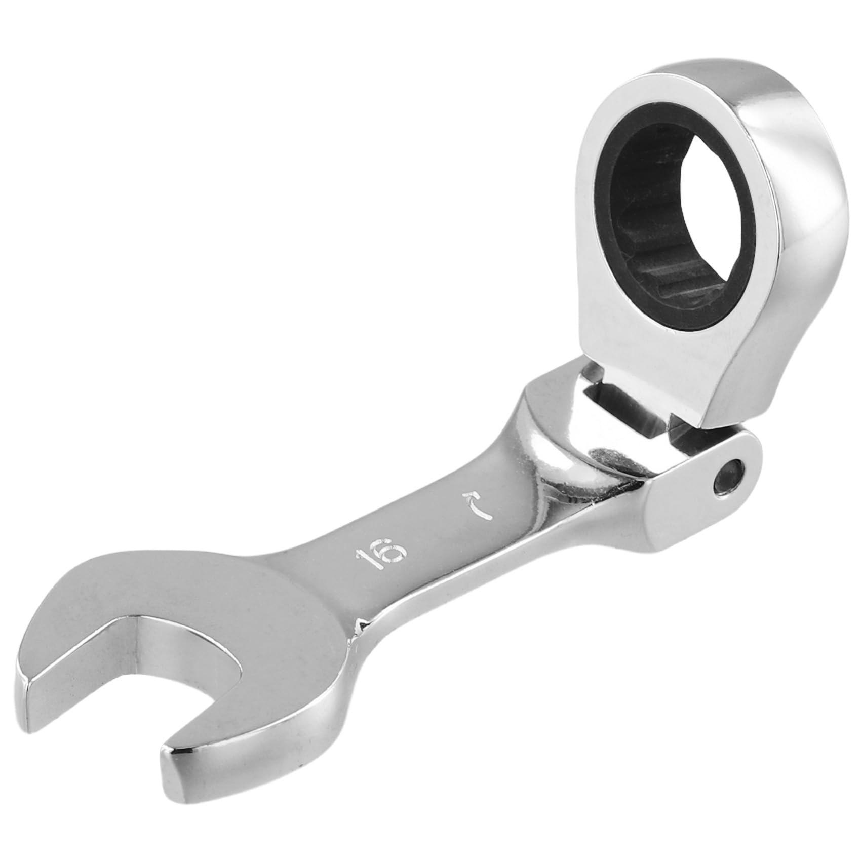 Littimoon Short Handle Ratchet Wrench with Movable Head,Quick Dual-Purpose Open End Wrench,Hardware Tool, Labor-Saving Wrench 16mm