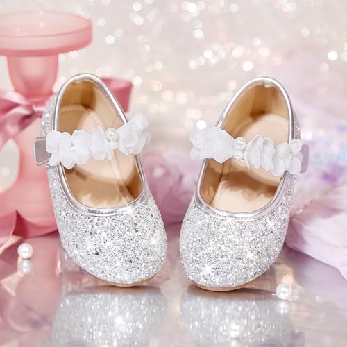 Image of GINFIVE Toddler Girls Dress Shoes Little Girls Mary Janes Ballerina Flats Shoes Toddler