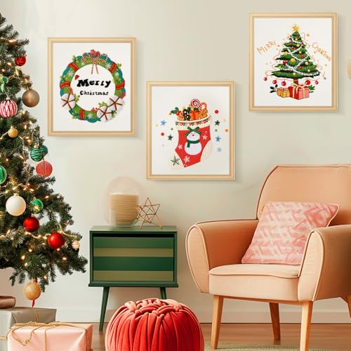 Image of wtisan Christmas Embroidery Kit, Cross Stitch Kits for Beginners, Needlepoint with All Tools & Instructions, Stamped Hand Embroidery Starter Kit for Holiday Crafts & Xmas Home Decor, W10