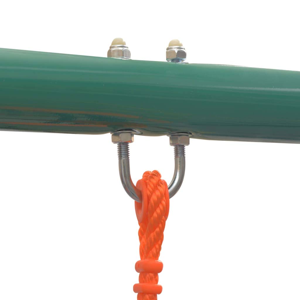vidaXL Set Altalene con Scivolo 3 Sedili Arancione Giostra all'Aperto Dondolo