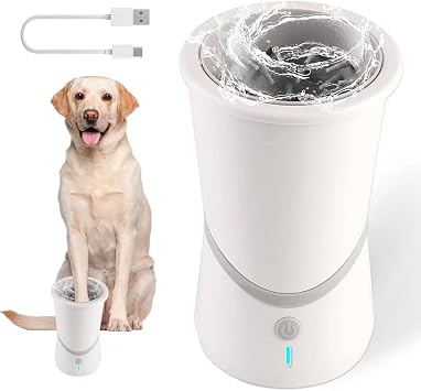 Automatic Silicone Bristles Pet Paw Cleaner Cup - USB Charging, Portable for Muddy Claws, Designed for Small to Medium Dogs