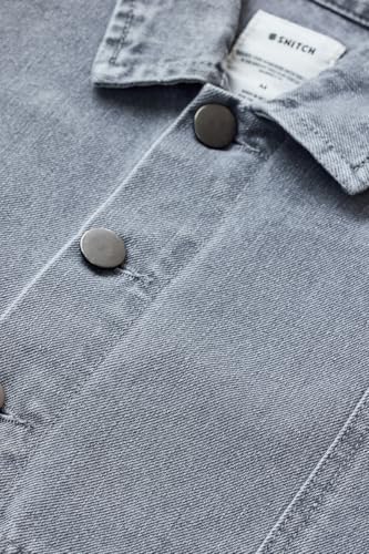 Image of SNITCH LEGACY Men Casual Jacket| Relaxed Fit Full Sleeve Spread Collar Denim Design | 100% Cotton & Breathable Twill Fabric For Streetwear, Spring Layering & Daily Outings