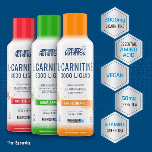 Applied Nutrition L Carnitine 3000 Liquid +1 Sample - L-Carnitine with Green Tea & Vitamin C, Boosts Energy & Weight Management, Vegan (480ml - 32 Servings) (Fruit Burst) - Image 6