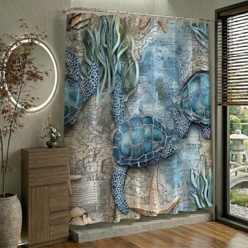 Rideau de douche 150x180 cm imperméable en tissu polyester avec 12 crochets - 3