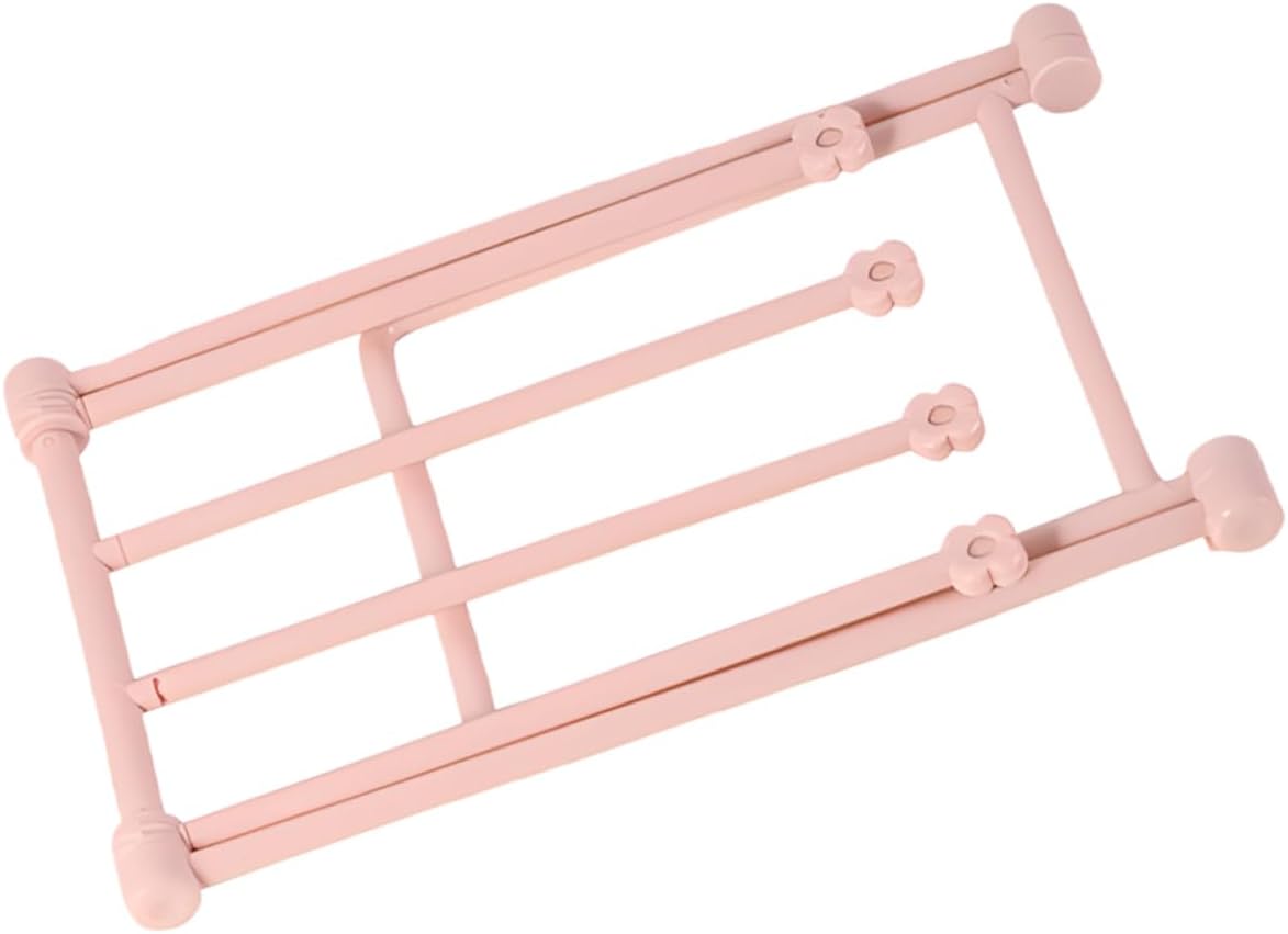 Pink Folding Hair Hoops Rack, Adjustable PP Desktop Organizer Display