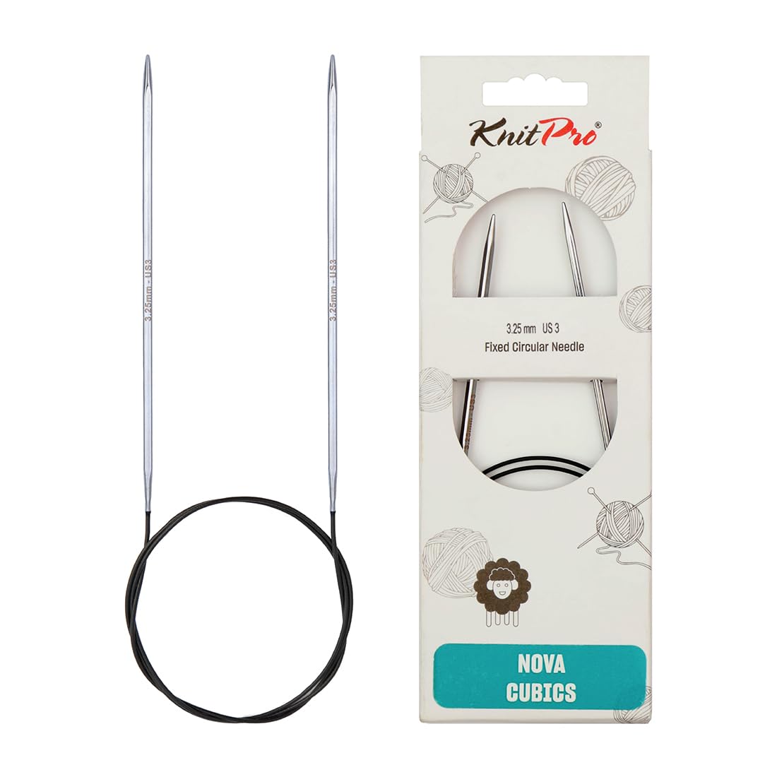 KnitPro Nova Cubics Fixed Circular Needles 47" (120cm) | 3.25mm