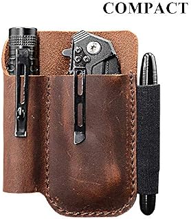 EDC Leather Pocket Pouch, Knife Organizer Pouch, Pocket Slip, EDC Carrier, with Pen