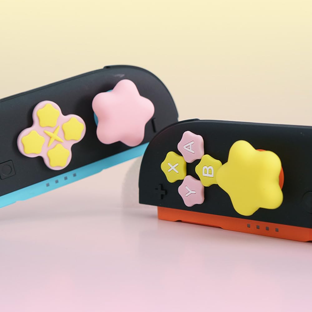 Adesivi in silicone per pulsanti Nintendo Switch 2, tappi joystick NS2, tappi per pulsanti D-Pad, accessori stile stella