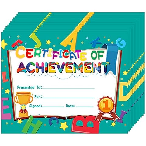 Hohomark 30PCS Certificate of Awards for Kids 8 Inchx10 Inch Kindergarten Preschool Certificate of Achievement and Recognition for Students Teachers Back to School Classroom Supplies, Blue Cover