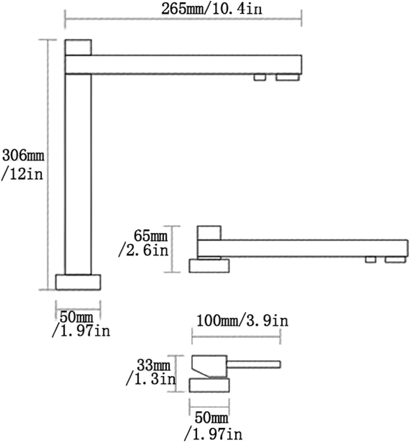 Grifo de 3 vías, grifo negro con filtro de agua de 3 vías, grifos de cocina para beber, grifo de cocina para ventana frontal, caño giratorio de 360 ​​°, agua fría y caliente