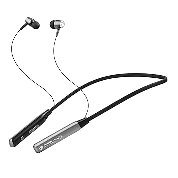 (Renewed) Zebronics Zeb-Lark Bluetooth Supporting Earphone with Mi (Grey)