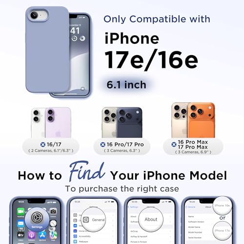 Image of GolbinBox Magnetic for iPhone 17e /16e Case, Silicone Cover, Lavender Gray