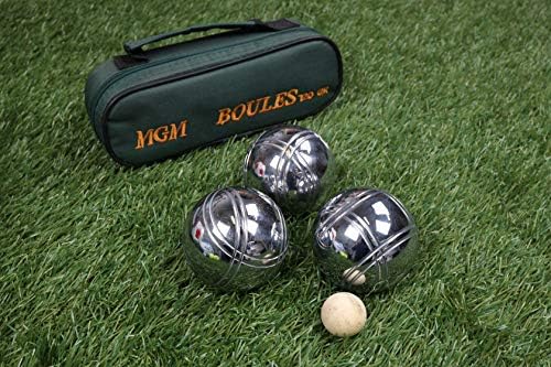 SPORTSIDE - Torba na 3 kulki petanque - zestaw na świeżym powietrzu - gra w piłkę - trilette - 040021 - metal - stal - 22 cm - artykuł sportowy