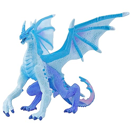Recur Dragon Figurines,Wind Dragon 7.5 Inch Statue Hand-Painted Skin Texture Plastic Dragon Toys/Ideal Gift For Kids And Dragon Collectors/Dragon Toy For Boys Girls #TOP7