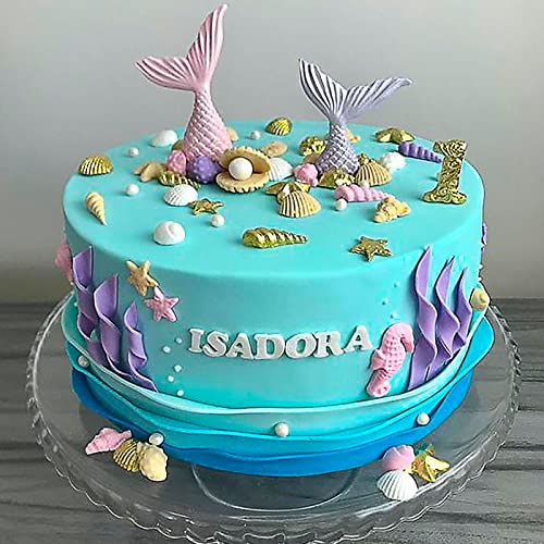 Memovan Marine Theme Silicone Fondant Mold 4Pcs Marine Under The Sea Cake Mold Hippocampus Seaweed Sea Fish Crab Coral Conch Sea Shell Silicone Chocolate Mold For Under The Sea Cake Cupcake Decoration #TOP6