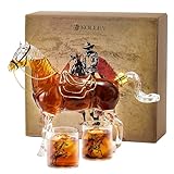 Kollea Birthday Gifts for Men Dad, Horse Whiskey Decanter Set with 2 Cowboy Glasses, Liquor Dispenser for Home Bar, Alcohol Gift for Boyfriend, Husband, Brother, Bourbon Vodka, Anniversary, Christmas