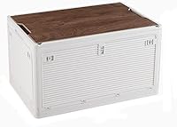 Vista 11 de Contenedores de almacenamiento plegables con tapas de madera, caja de almacenamiento plegable de plástico con tabla de cortar, contenedor portátil
