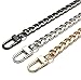 Purse Chain Strap Handle Shoulder Crossbody Metal Replacement Handbag Chainstrap | Polished 360 Clasp | 9mm Curb PurseChain | Long Lasting Shine | 20CM - 120CM Selecting (Silver, 16