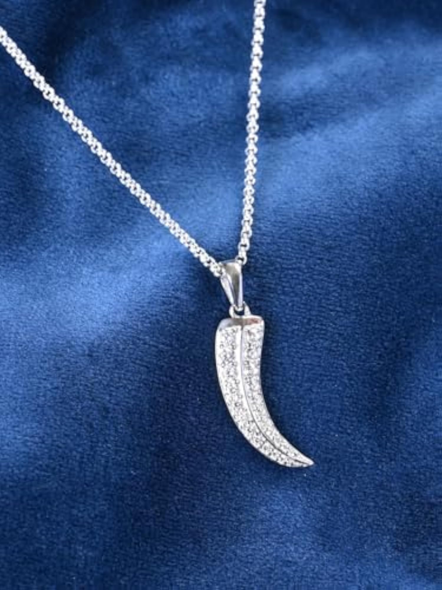 Men's Platinum Plated 925 Sterling Silver Katar Pendant Necklace