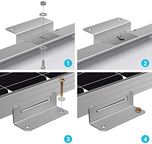 Renogy RNG-MTS-ZB Solar Panel Mounting Z Bracket Mount Supporting for RV, Roof, Boat, Set of 4 Units - 4