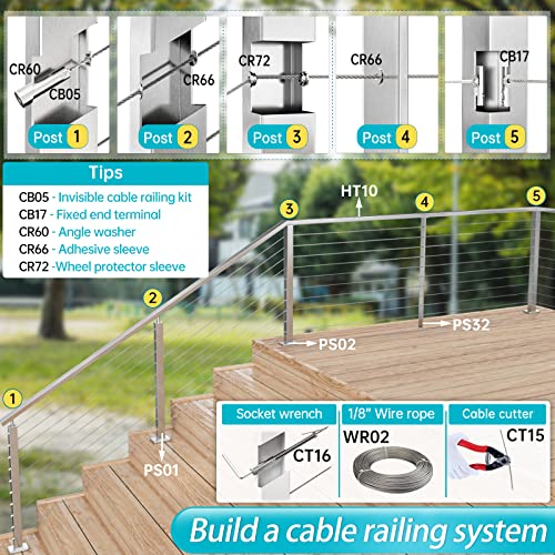 Muzata Cable Cutter Wire Rope 2022 Upgraded Version Up To 5/32" Heavy Duty Stainless Steel Deck Stair Railing Aircraft Strong Thick Seal Metal Fence Bike Bicycle Brake Cutter Ct15, Ct1 #TOP5
