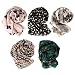 BMC Stylish 5pc Colorful Pattern Lightweight Summer Accessory Multipurpose Scarf Collection Various Designs - Set 1