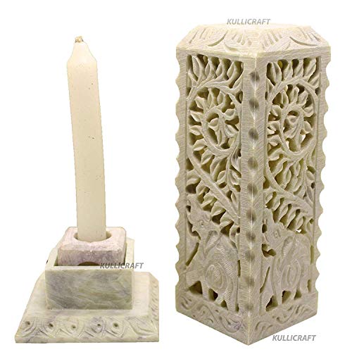Kc Kullicraft Handmade Soapstone Marble Incense Dhoop Stick Burner | Candle Tea Light Holder. Perfect Elephant Carving For Gifting And Puja. Decorative Home Decor.(3X3X7) #TOP2