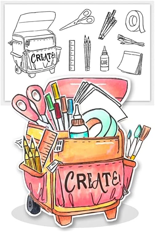 Craft Bag Stamps and Cutting Word Create Tools Die Cuts DIY Scrapbooking Paper Album Seal Cards Design Greetings Frame Mould Blade Punch Template Machine Supplies, (only Clear Stamps)