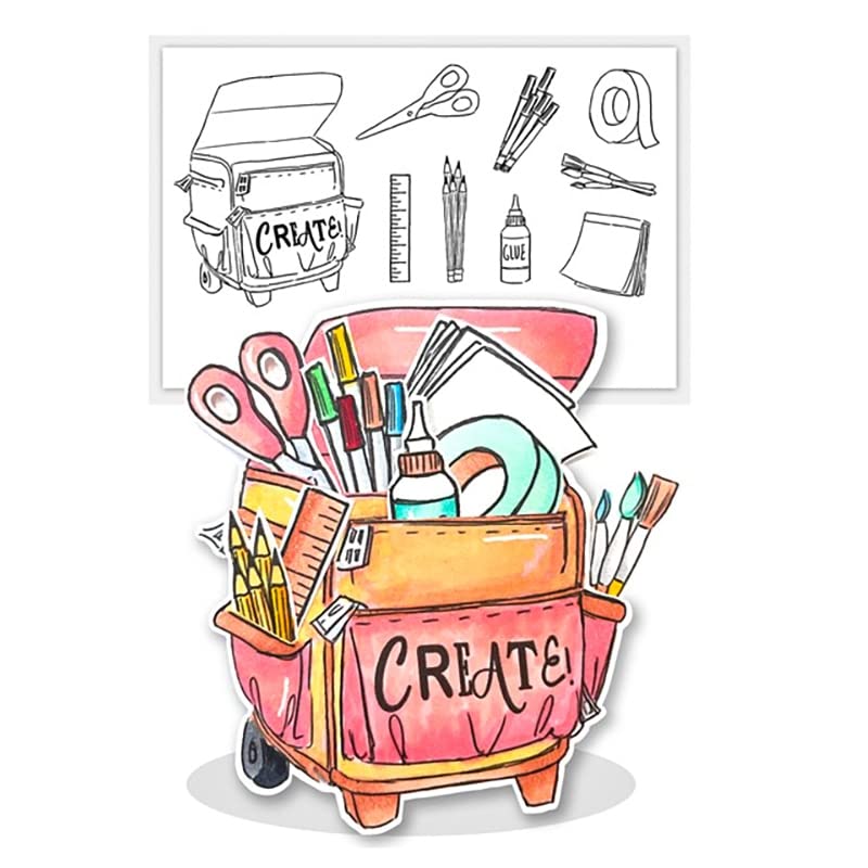 Craft Bag Stamps and Cutting Word Create Tools Die Cuts DIY Scrapbooking Paper Album Seal Cards Design Greetings Frame Mould Blade Punch Template Machine Supplies, (only Clear Stamps)