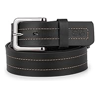 Cinto Masculino Couro Legítimo Costura Dupla 4cm Casual(preto-M)