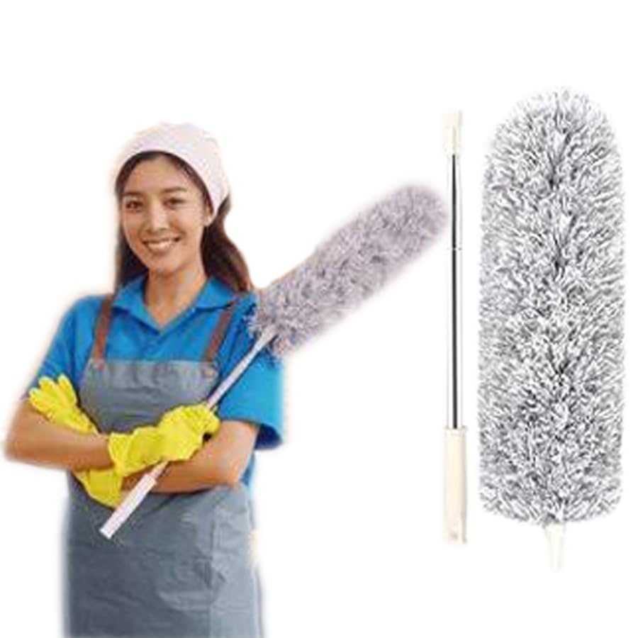 IDHAZH Microfiber Feather Duster Bendable & Extendable Fan Cleaning Duster with 112 inches Expandable Pole Handle Washable Duster for High Ceiling Fans, Window Blinds, Furniture, Lights, AC, Cars.