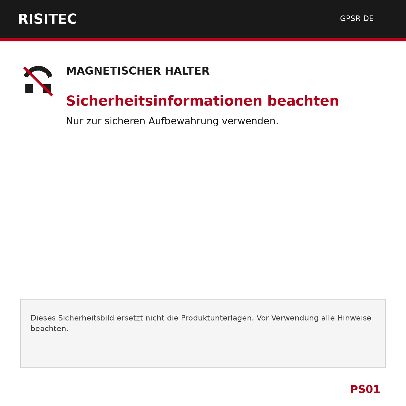 Schalldämpferhalter Ø55 mm – magnetischer Halter für Waffenschrank mit 2 starken Magneten, schwarz | Magnetische Aufbewahrung im Waffenschrank