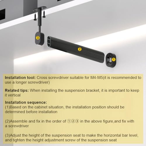 Image of HASTHIP Wardrobe Hanger Rod - 11.8'' Aluminum Closet Hanger Rod, Under Wardrobe Shelf Clothes Hang Rods, Adjustable Spacing Design, with Pre-punched Mounting Plates & Screws