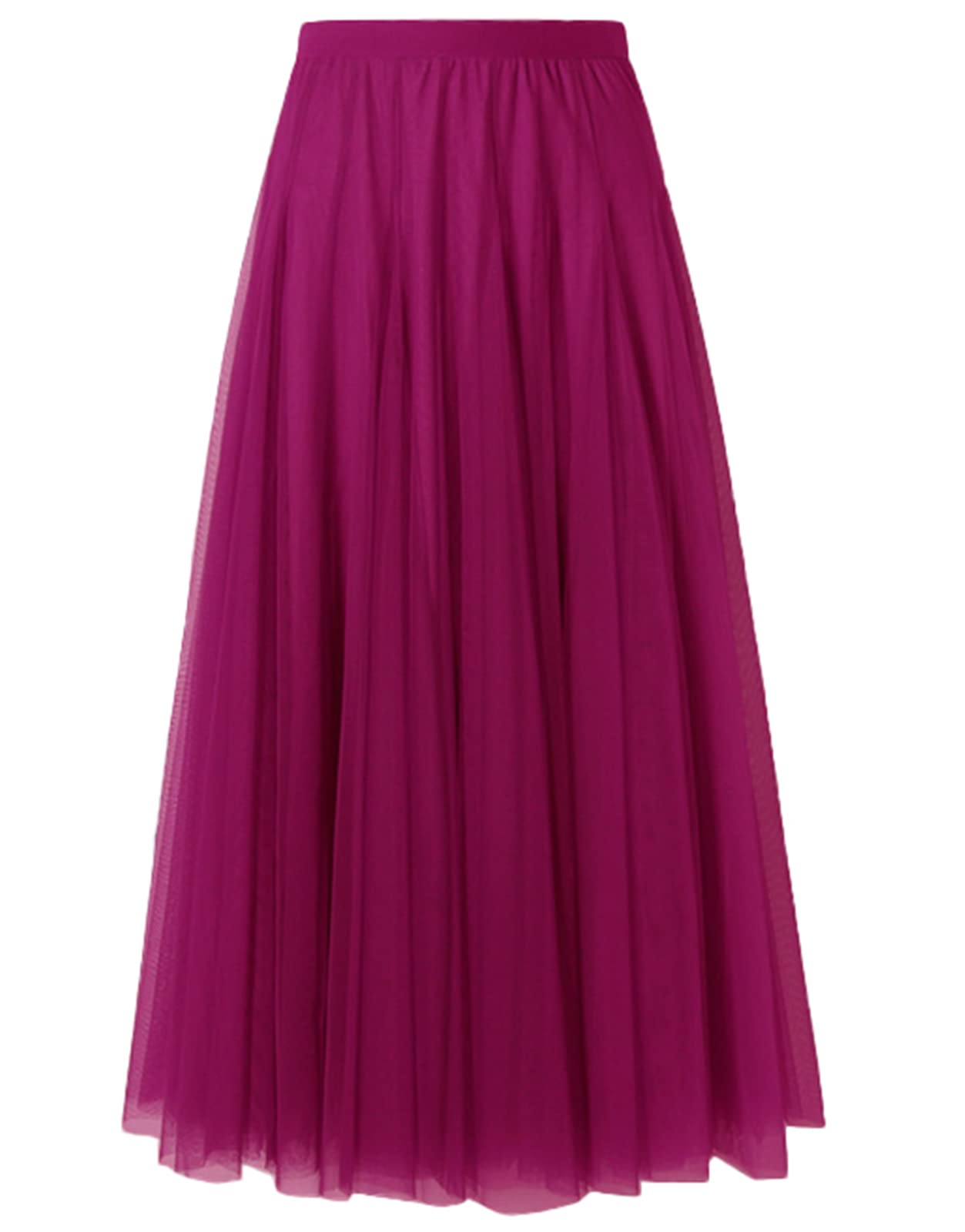 SANGTREE Women's Tutu Tulle A-Line Layered Mesh Midi Skirt, US XS - US 2XL