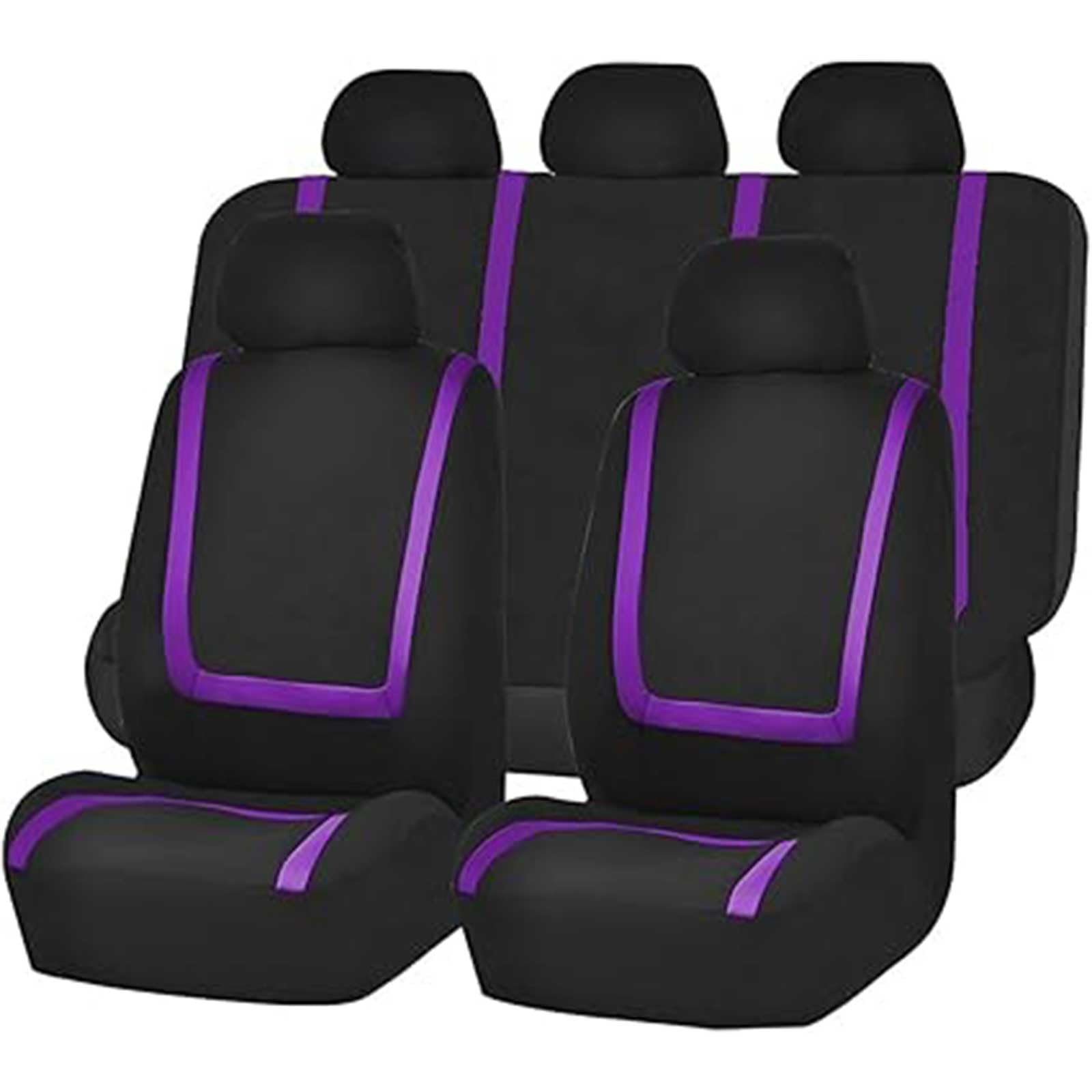 Autositzbezüge Set Für Fiat 500L Living(351)/500L MPW(351)/500L PRO(330)/500L Trekking(330),9pcs Sitzbezüge Vorne Hinten Autositz Schonbezug Protektoren Stoff Sitzbezug Auto-Zubehör Innenraum