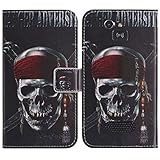 TienJueShi Totenkopf Flip Stand Brief Leder Tasche Schütz Hülle Handy Hülle Für Doro 5516 2.4 inch Abdeckung Fall Wallet Cover Etüi