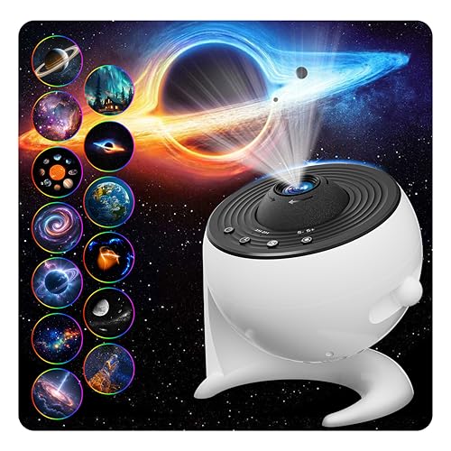 FlyEagle Sternenhimmel Projektor 13-in-1 Galaxy Projektor LED Projektor Sternenhimmel mit Timer Deckenprojektor 360 Rotation Sternenprojektor für Kinder Erwachsene Geschenk Weiß