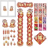 Bajbumgn Pareados del Año Nuevo Chino 2026 - Dísticos Tradicionales del Caballo | Estandarte de Año Nuevo Chino,para Familia Amigos Estudiantes Hombres Mujeres Hogar Oficina