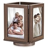 Inweder 4x6 Picture Frames Collage: Special Rotating Design, Wood Photo Frame for Tabletop - Rustic Wooden Frames for Home Decor