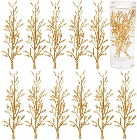 choyaxo 50PCS Artificial Flowers for Floating Candles Flower Vase Filler for Dining Table Christmas Valentine's Day Home Restaurant Wedding Decoration DIY Crafts, 6 Inch, Gold