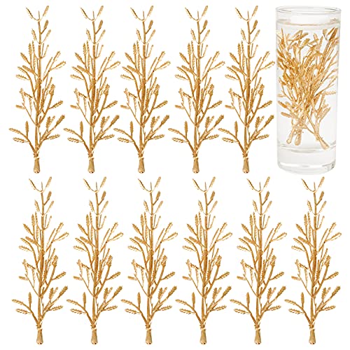 Choyaxo 50Pcs Artificial Flowers For Floating Candles Flower Vase Filler For Dining Table Christmas Valentine's Day Home Restaurant Wedding Decoration Diy Crafts, 6 Inch, Gold #TOP3