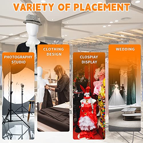 Sharewin Mannequin Torso With Stand Female Half Body Dress Form Plastic Detachable Manikin Stand Height 30”-46” High Stability Metal Base, White (Female) #TOP4