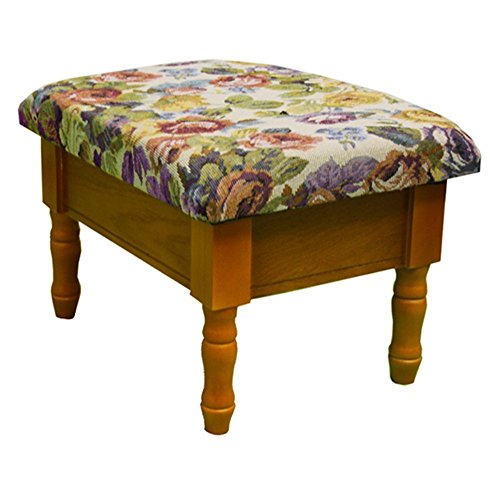 Frenchi Home Furnishing Footstool with Storage, White finish with dark beige cover